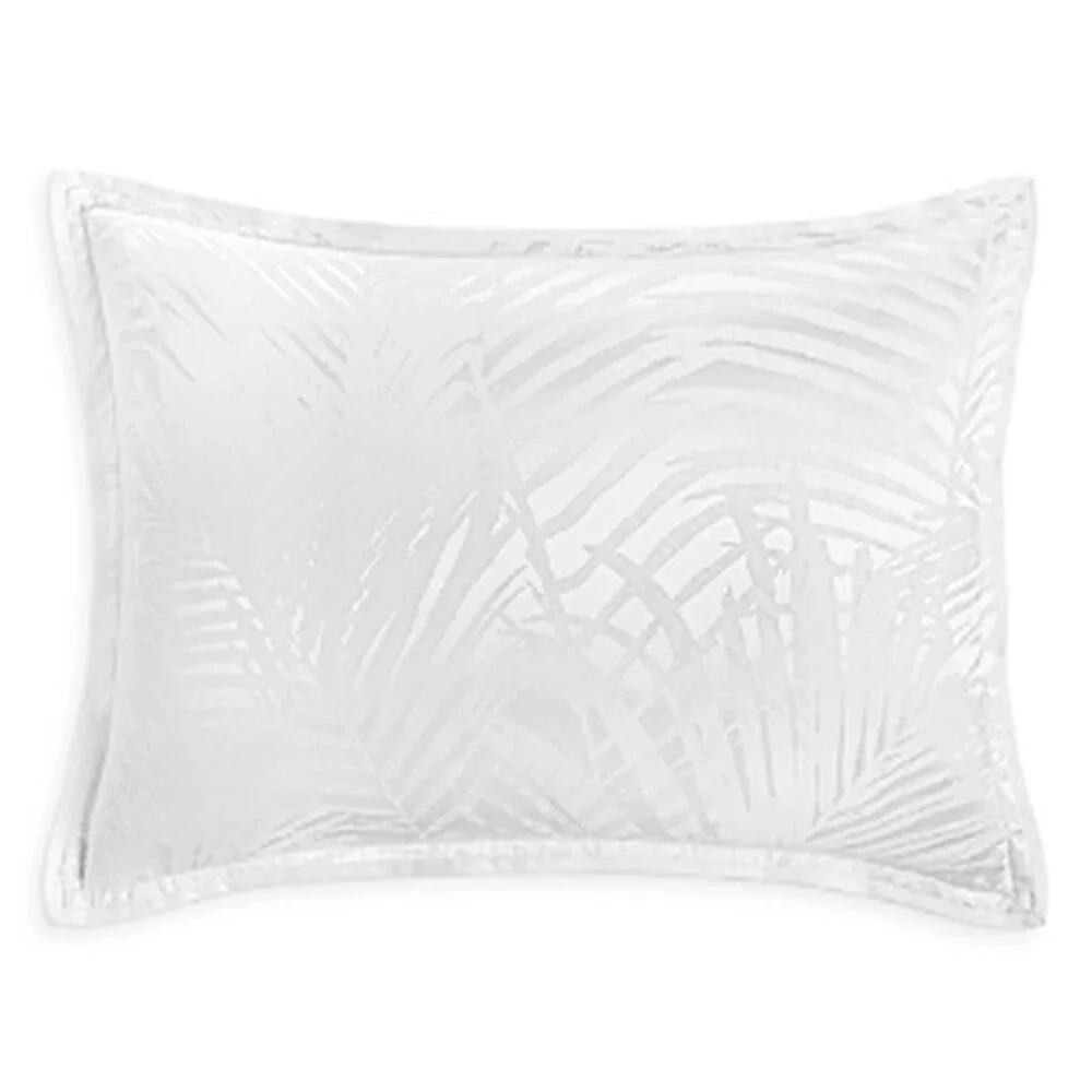Hudson Park Collection Palmetto Cotton Silk Pillow Sham Standard Crisp White